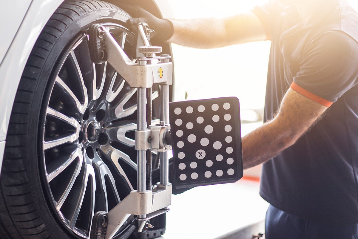 Professional wheel alignment service and equipment